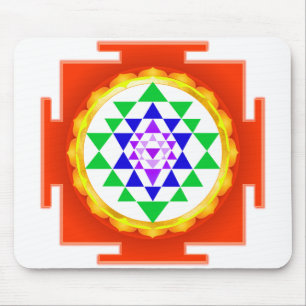 Alfombrilla De Ratón PixDezines Sri Yantra Limpieza de Chakra/Resplando