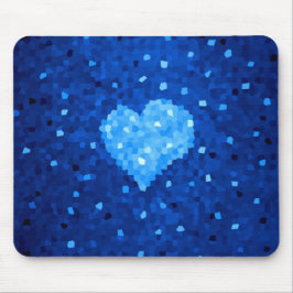 Alfombrilla De Ratón Pixel Art Blue Heart Retro Gamer Amor