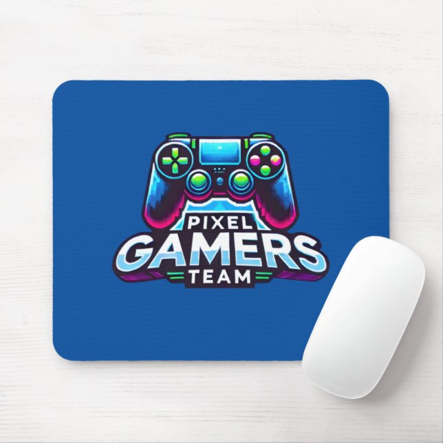 Alfombrilla De Ratón Pixel Gamers Team - Blue Gamer (Con ratón)