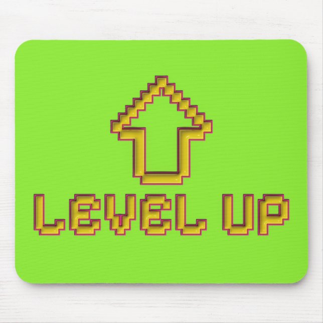 Alfombrilla de ratón Pixel Level Up Jugador Retro (Frente)