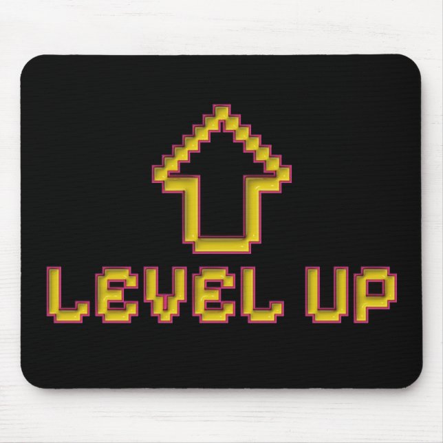 Alfombrilla de ratón Pixel Level Up Retro Gamer Ne (Frente)
