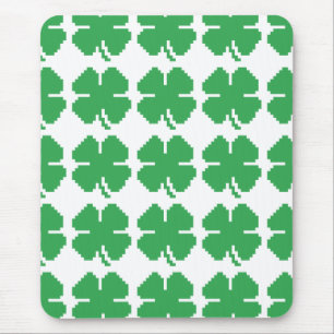 Alfombrilla De Ratón Pixel Lucky Four Leaf Clover de 8 bits