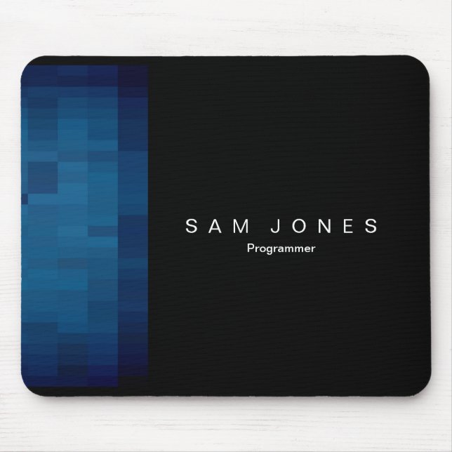 Alfombrilla De Ratón Píxel negro moderno N azul (Frente)