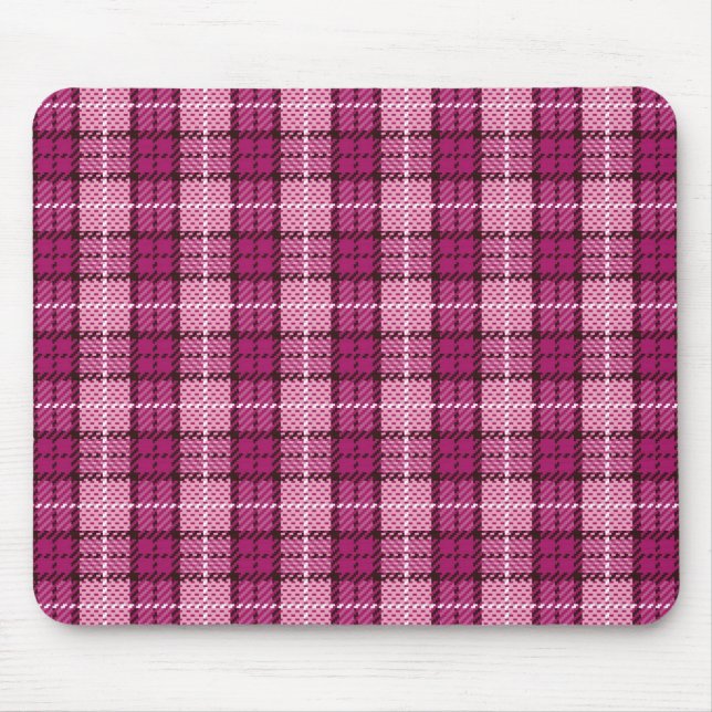 Alfombrilla De Ratón Pixel Plaid_Magenta-Black (Frente)