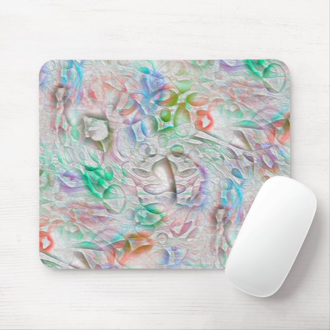 Alfombrilla De Ratón Píxeles de color sobre blanco roto (Con ratón)