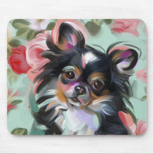 Alfombrilla De Ratón Pizarra de ratón para perros florales Chihuahua