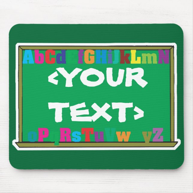 Alfombrilla De Ratón Pizarra personalizable, <YOURTEXT> (Frente)