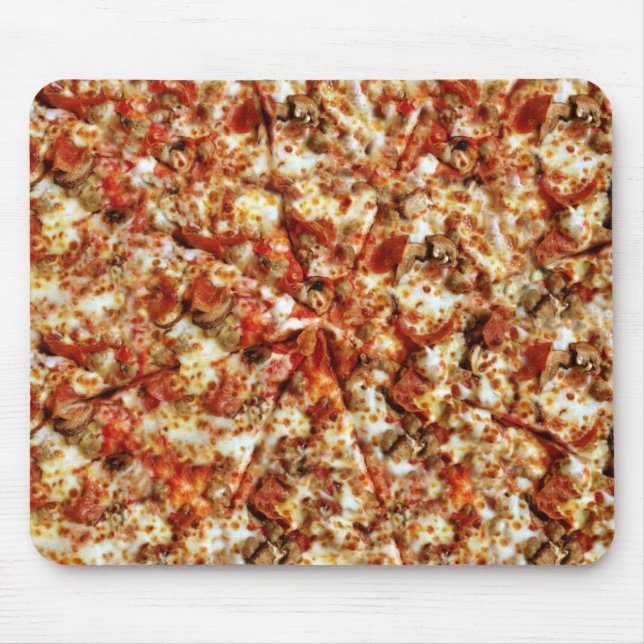 Alfombrilla De Ratón Pizza de salchichones de la salchicha (Frente)