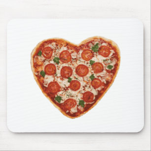 Alfombrilla De Ratón pizza en forma de corazón