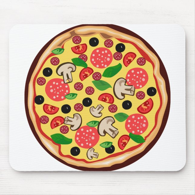 Alfombrilla De Ratón Pizza Food Clipart Icon Pepperoni Cheese (Frente)