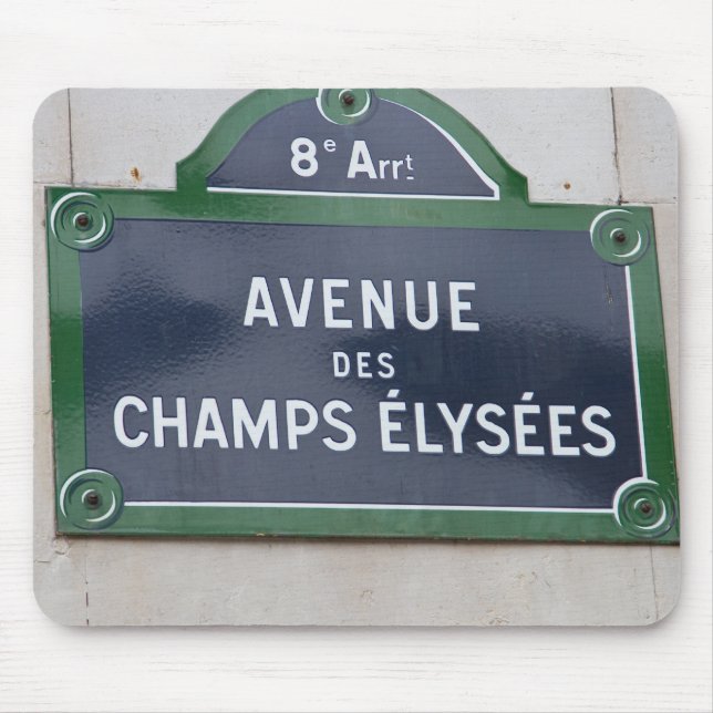 Alfombrilla De Ratón Placa de calle de París (Frente)
