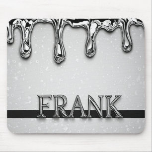 Alfombrilla De Ratón Placa de identificación Frank Chrome con gotas de