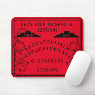 Alfombrilla De Ratón Placa de juego floral gótica roja negra