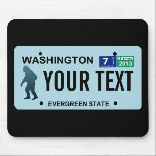 Alfombrilla De Ratón Placa de licencia de Washington Sasquatch
