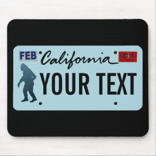 Alfombrilla De Ratón Placa de licencia Sasquatch de California