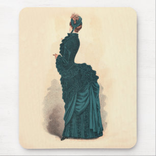 Alfombrilla De Ratón Placa de moda victoriana antigua: vestido con cola