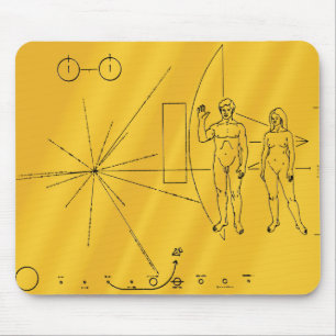 Alfombrilla De Ratón Placa de oro de la sonda espacial Pioneer 10 de la
