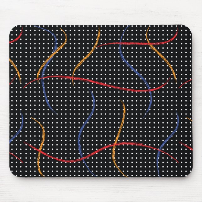 Alfombrilla De Ratón Placa y puntos de pintura retro (Frente)