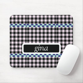 Alfombrilla De Ratón Plaid Gingham Personalizado