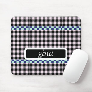 Alfombrilla De Ratón Plaid Gingham Personalizado