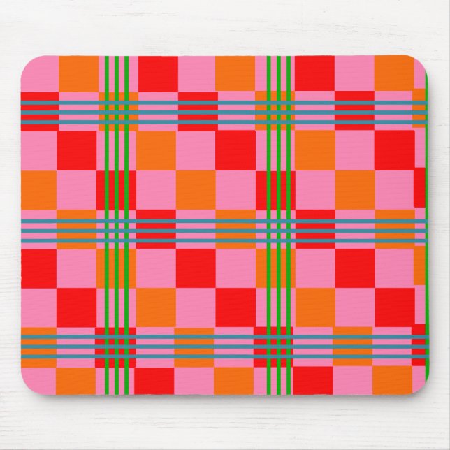 Alfombrilla De Ratón Plaid Retro  (Frente)