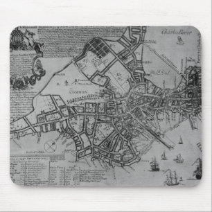 Alfombrilla De Ratón Plan de Boston, Nueva Inglaterra, 1739