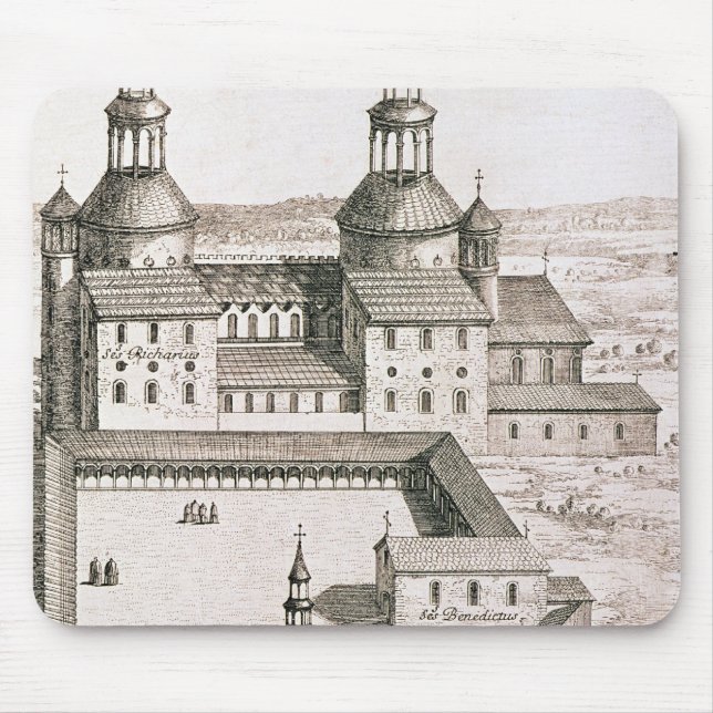 Alfombrilla De Ratón Plan de la abadía benedictina del Santo-Riquier (Frente)