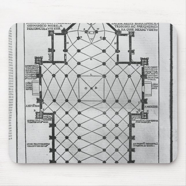 Alfombrilla De Ratón Plan de la catedral de Milano (Frente)