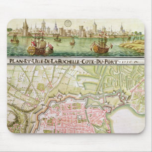 Alfombrilla De Ratón Plan de la ciudad de La Rochelle, 1736