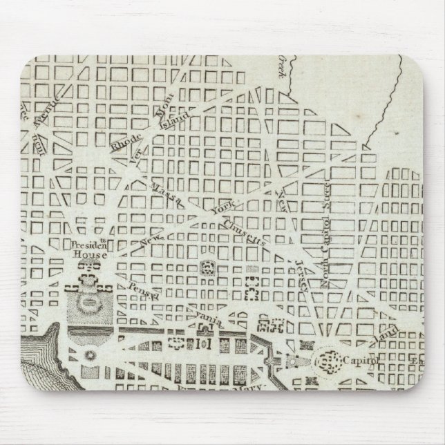 Alfombrilla De Ratón Plan de la ciudad de Washington (Frente)