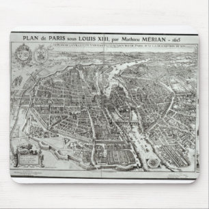 Alfombrilla De Ratón Plan del ojo del pájaro de París, 1615