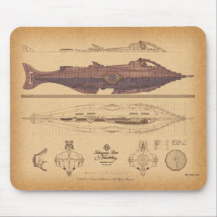 Alfombrilla De Ratón Planes del nautilus de David McCamant Mousepad