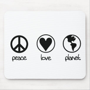 Alfombrilla De Ratón Planeta del amor de la paz - Mousepad