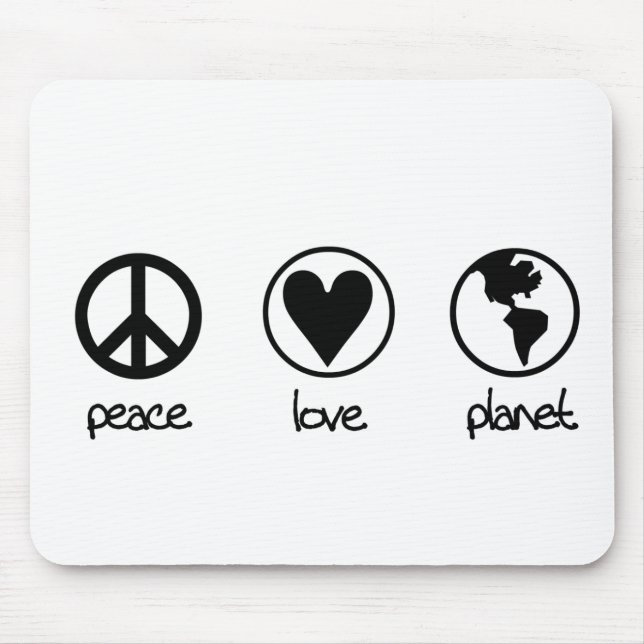 Alfombrilla De Ratón Planeta del amor de la paz - Mousepad (Frente)
