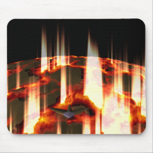 Alfombrilla De Ratón planeta en llamas