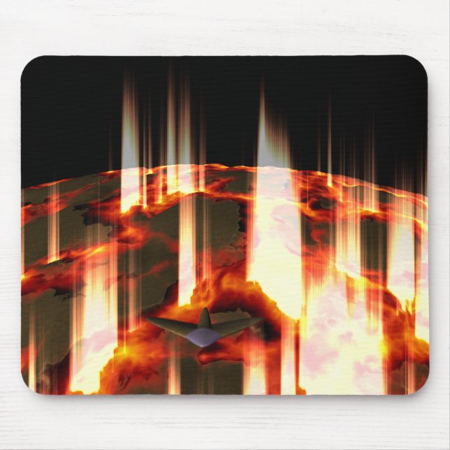 Alfombrilla De Ratón planeta en llamas (Frente)