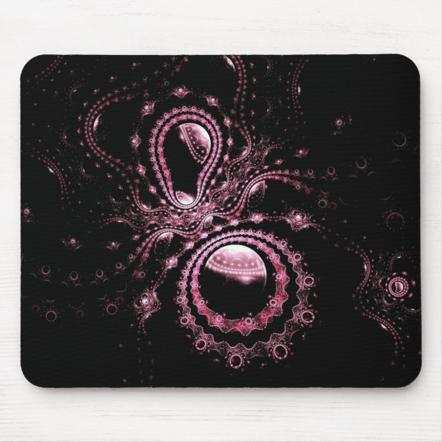 Alfombrilla De Ratón Planetas rosados del fractal (Frente)