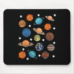 Alfombrilla De Ratón Planetas Stars Moon Solar System Costume Halloween