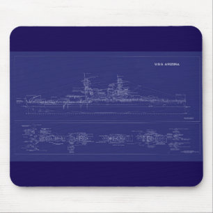 Alfombrilla De Ratón Plano del acorazado USS Arizona