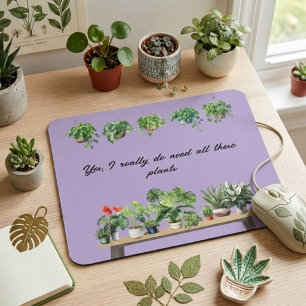 Alfombrilla De Ratón Planta de Violeta divertida en acuarela Amante de