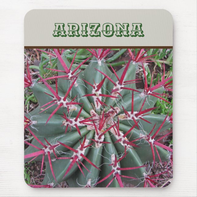 Alfombrilla De Ratón Planta del desierto del Barril Rojo de Arizona (Frente)