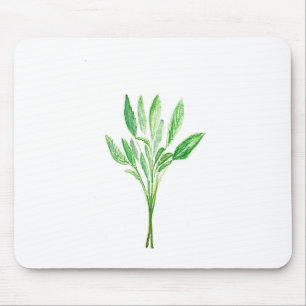 Alfombrilla De Ratón Plantas botánicas salvia de hierba de cocina verde