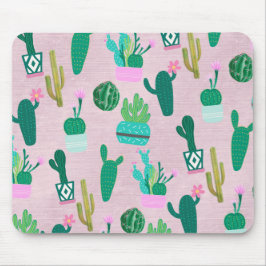 Alfombrilla De Ratón Plantas Cactus Cactáceos del Suroeste Rústico Rosa