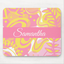 Alfombrilla De Ratón Plantas De Swirl Amarillas