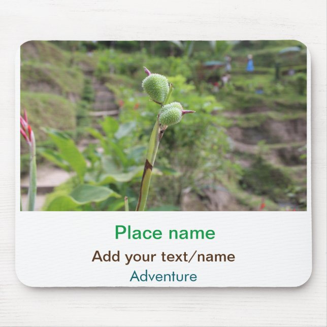 Alfombrilla De Ratón Plantas naturales fotografía nombre de viaje en ag (Frente)