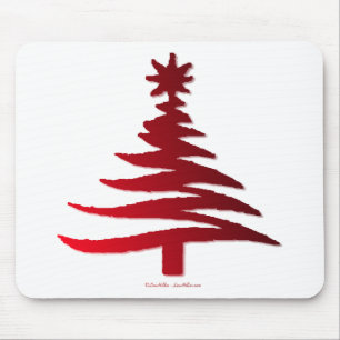Alfombrilla De Ratón Plantilla de árbol de Navidad roja