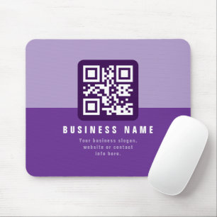 Alfombrilla De Ratón Plantilla de código QR moderno editable   Púrpuras