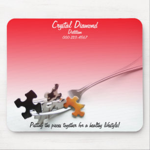 Alfombrilla De Ratón Plantilla de ómbre rojo de concepto de rompecabeza