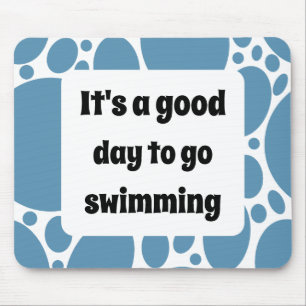 Alfombrilla De Ratón Plantilla de texto y patrón azul