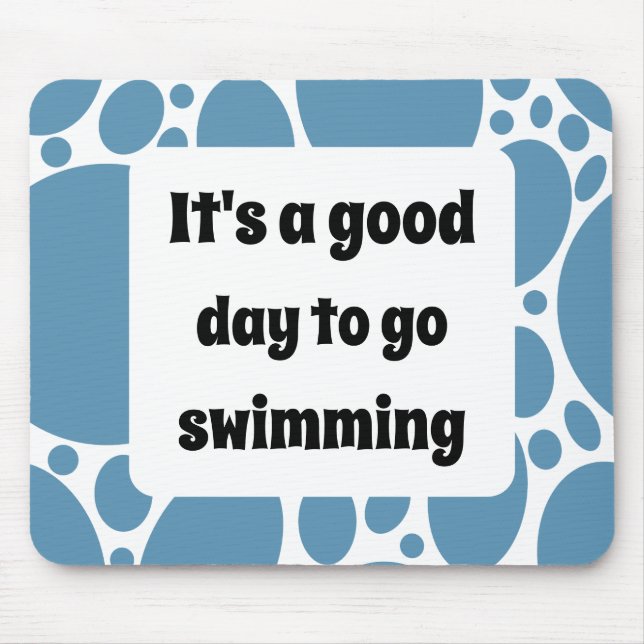 Alfombrilla De Ratón Plantilla de texto y patrón azul (Frente)